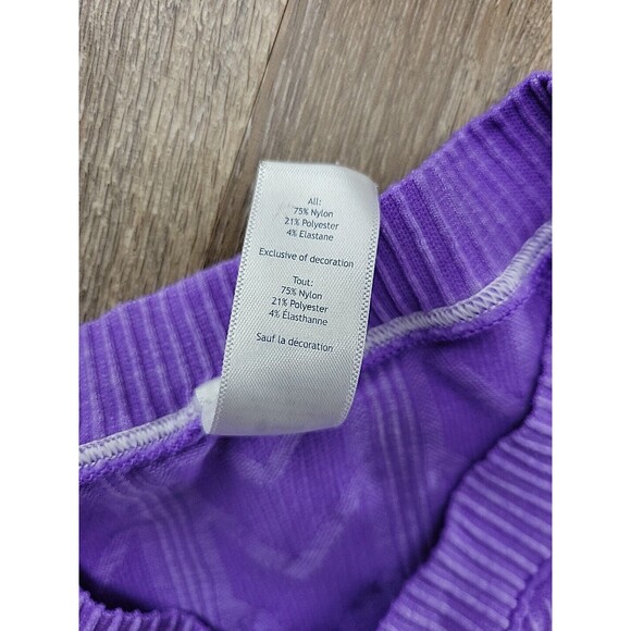 Ivivva Glacier Air  Long Sleeve Top Girls 12 Purple V-Neck Performance Knit - Picture 4 of 7